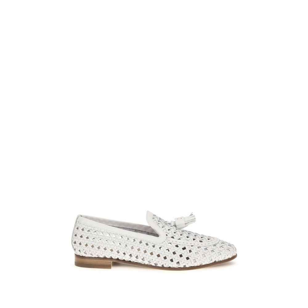 Fratelli Rossetti White Calf Leather Bos Taurus Slip-On Loafers