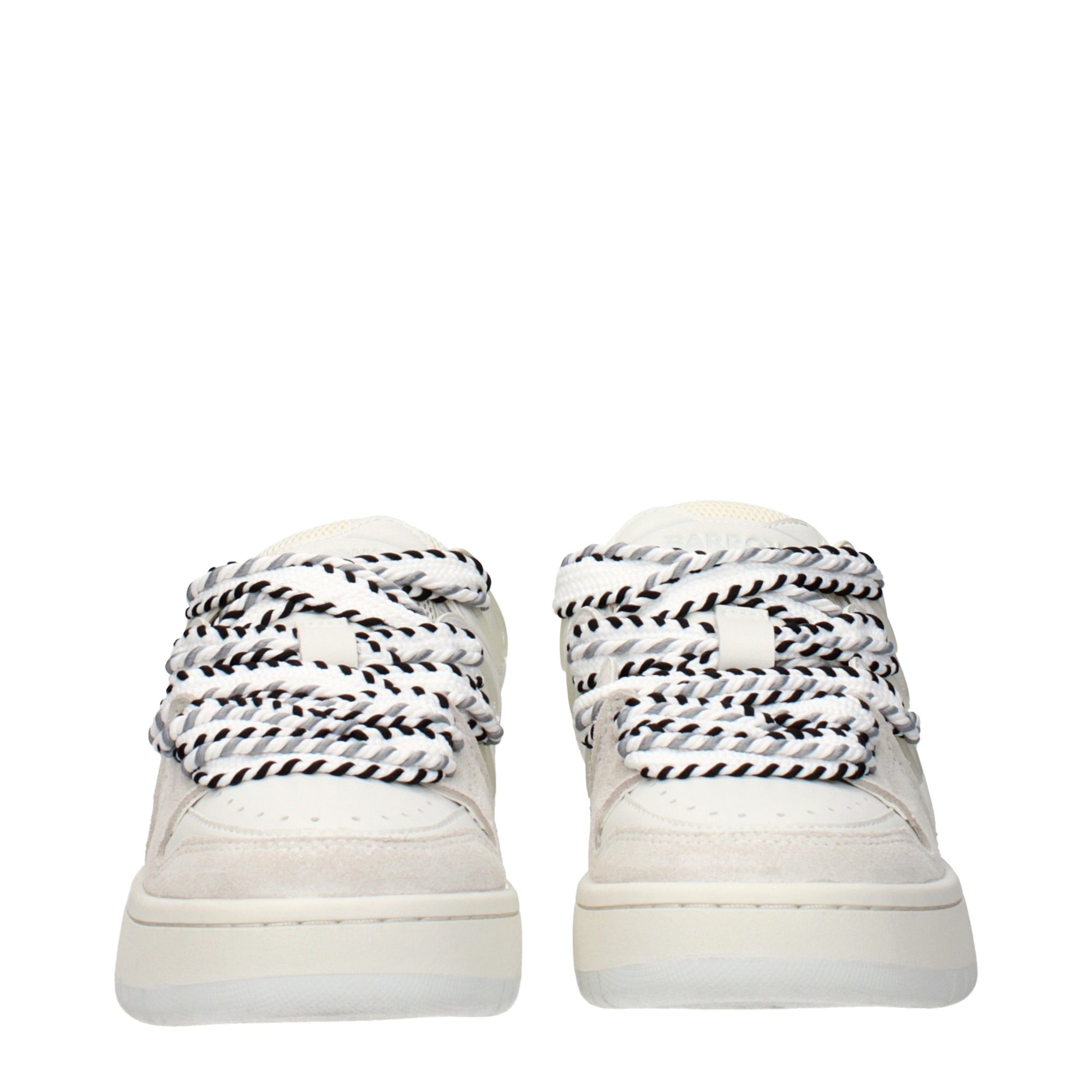 Barrow White Leather Low Top Sneakers
