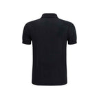 Aragona Cashmere Black Cotton Polo Shirt