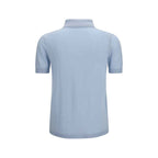 Aragona Cashmere Blue Cotton Polo Shirt