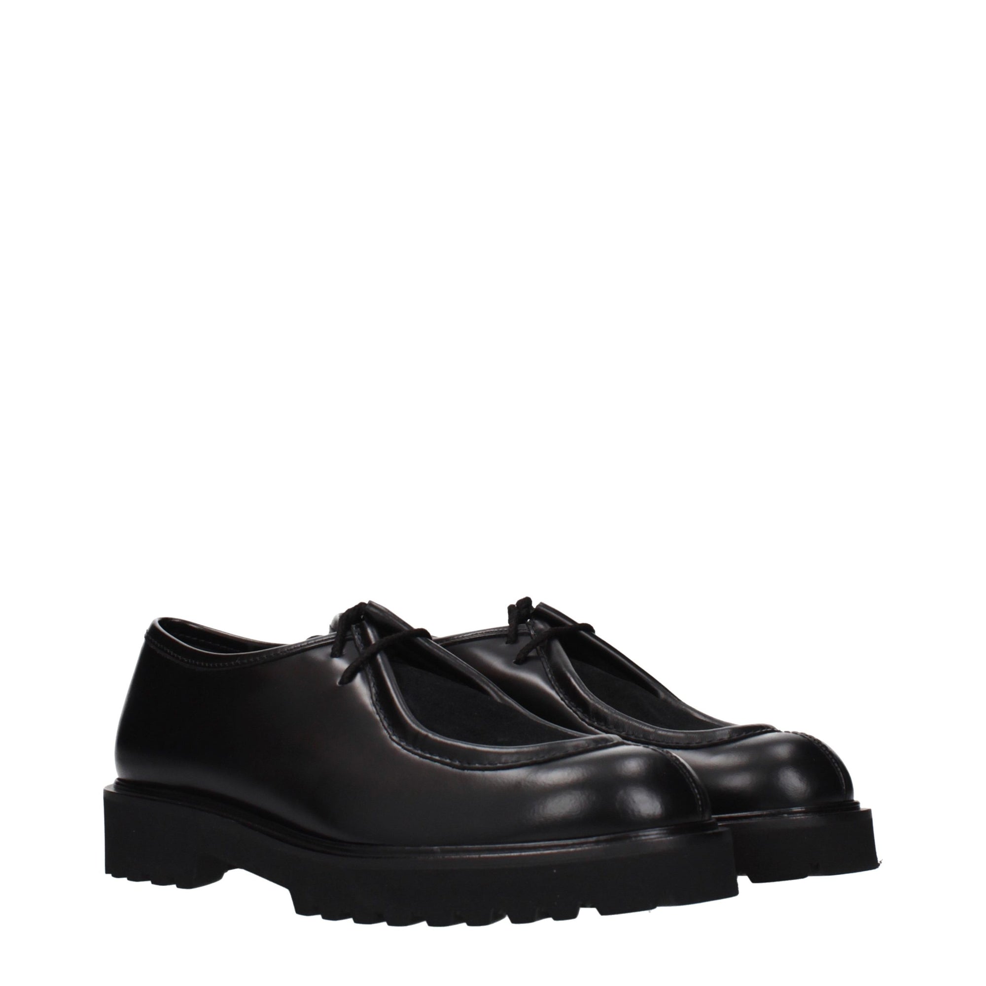 Max Mara Black Leather Oxfords And Derbies
