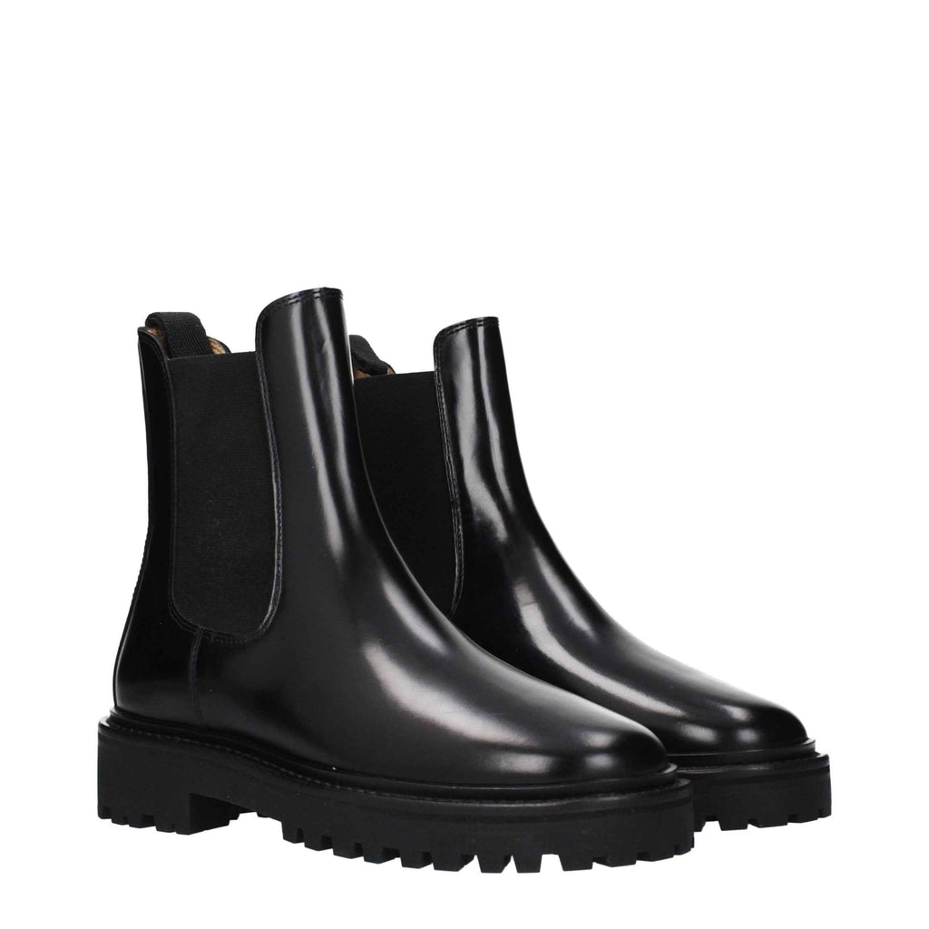 Isabel Marant Black Leather Ankle Boots