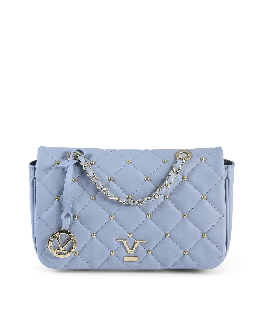 19V69 Italia Blue Leather Shoulder Bag