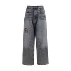 Balenciaga Gray Cotton Relaxed Fit Jeans