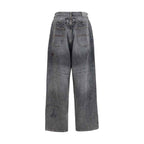 Balenciaga Gray Cotton Relaxed Fit Jeans