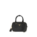 Prada Black Calf Leather Bos Taurus Shoulder Bag