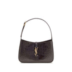 Saint Laurent Bordeaux Crocodile Shoulder Bag