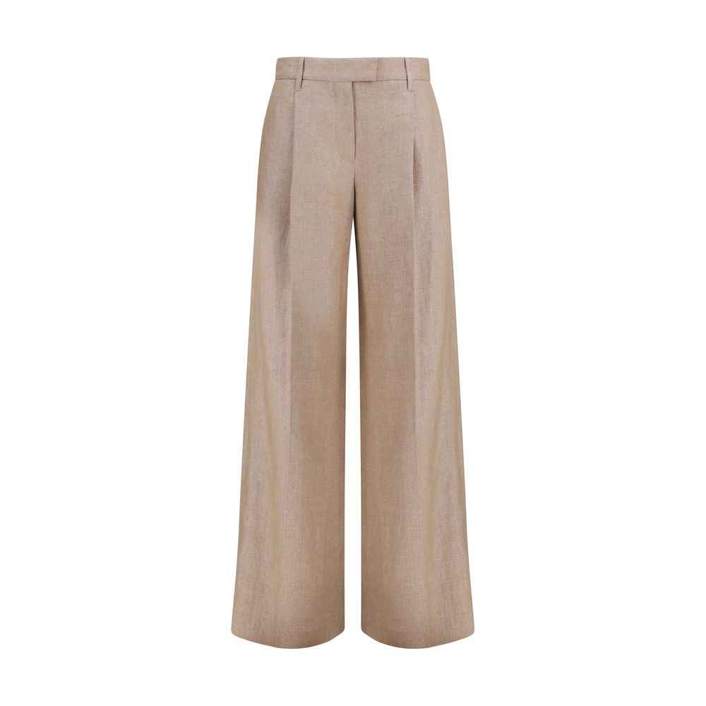 Brunello Cucinelli Beige Linen Casual Pants