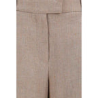 Brunello Cucinelli Beige Linen Casual Pants