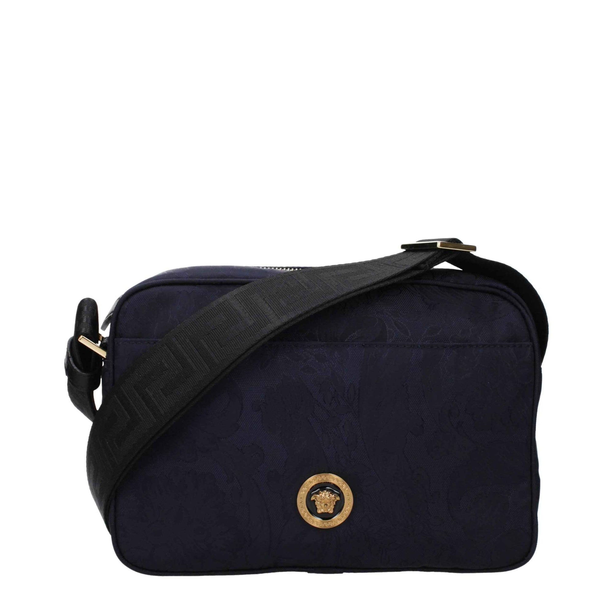 Versace Blue Fabric Crossbody Bag