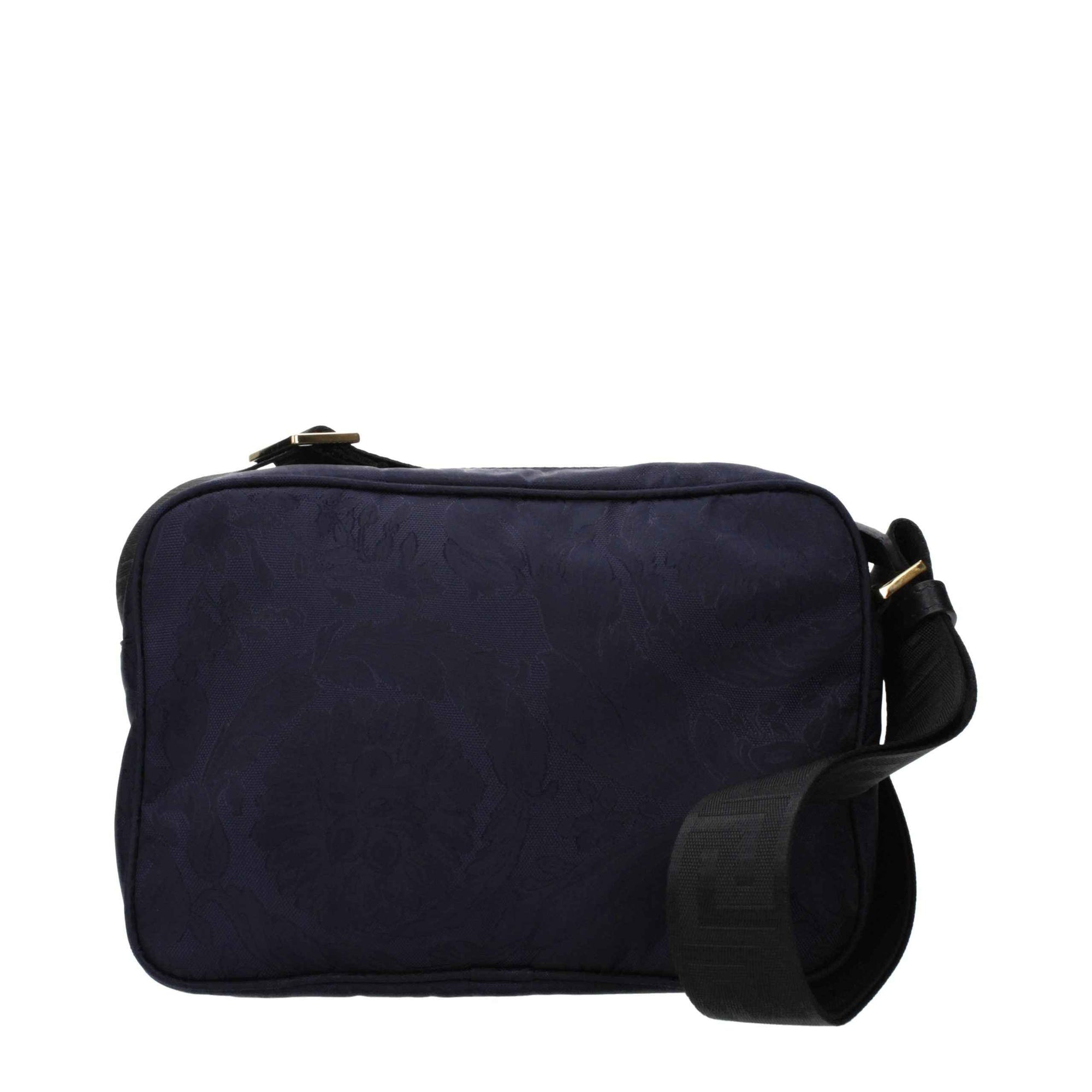 Versace Blue Fabric Crossbody Bag