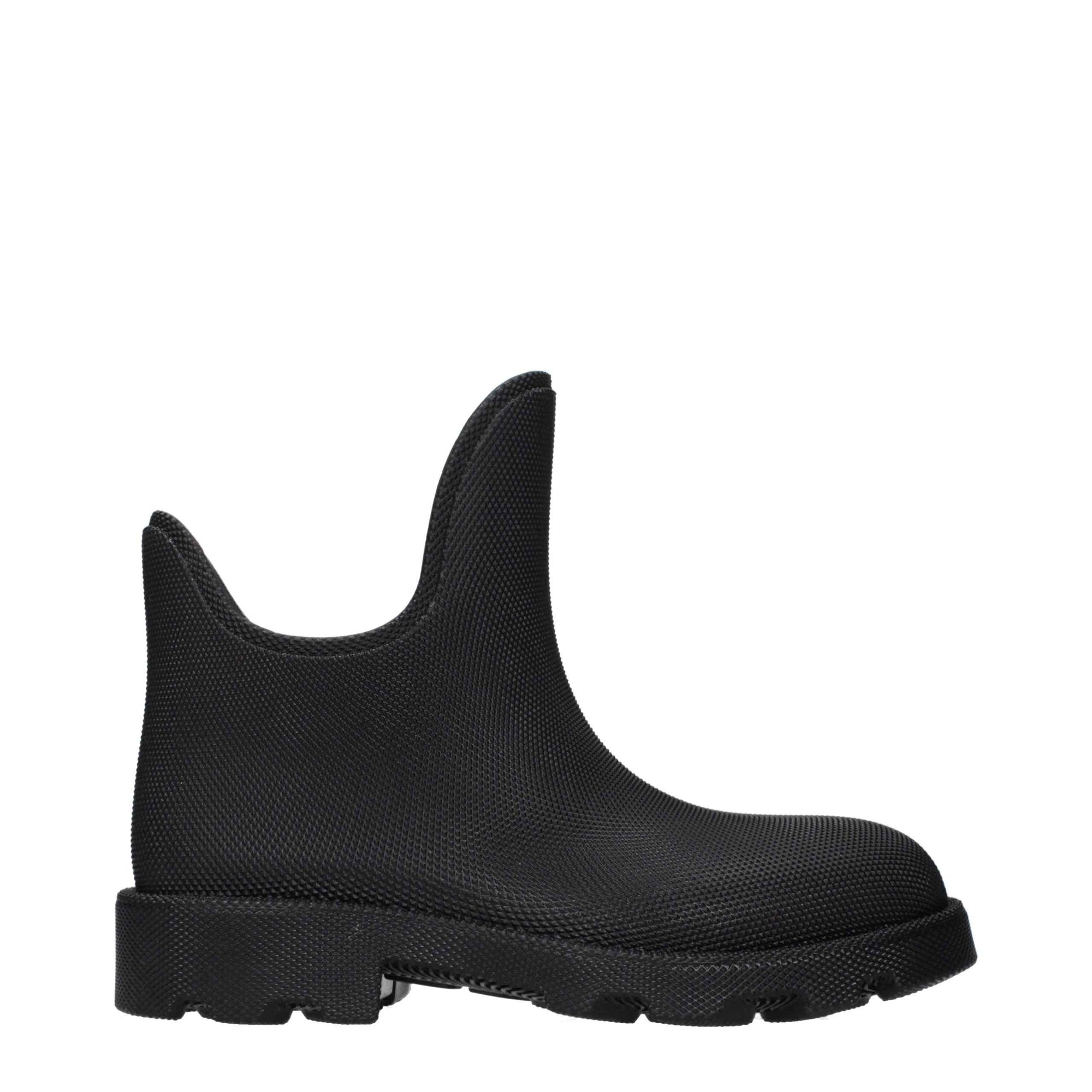 Burberry Black Cotton Ankle Boots