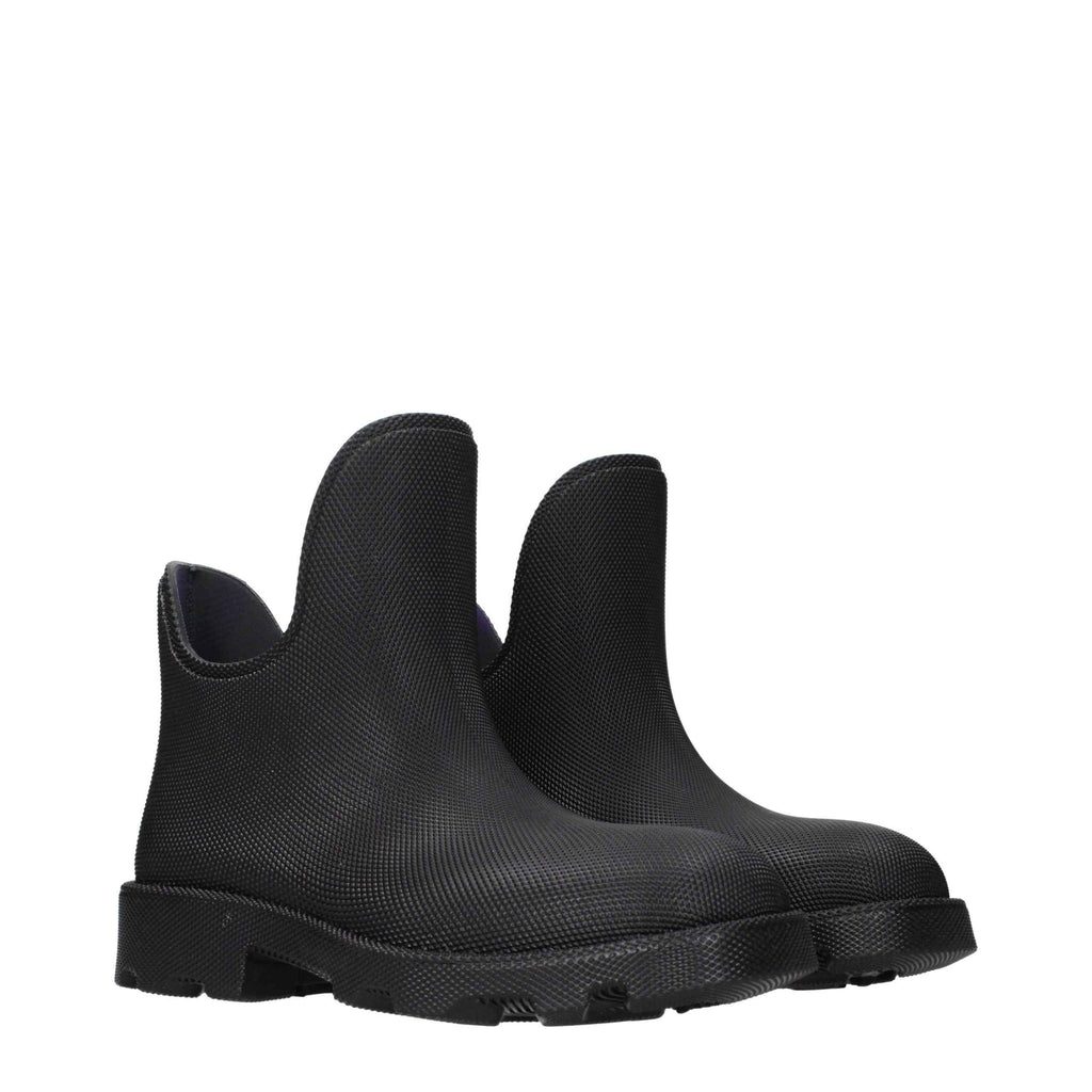 Burberry Black Cotton Ankle Boots