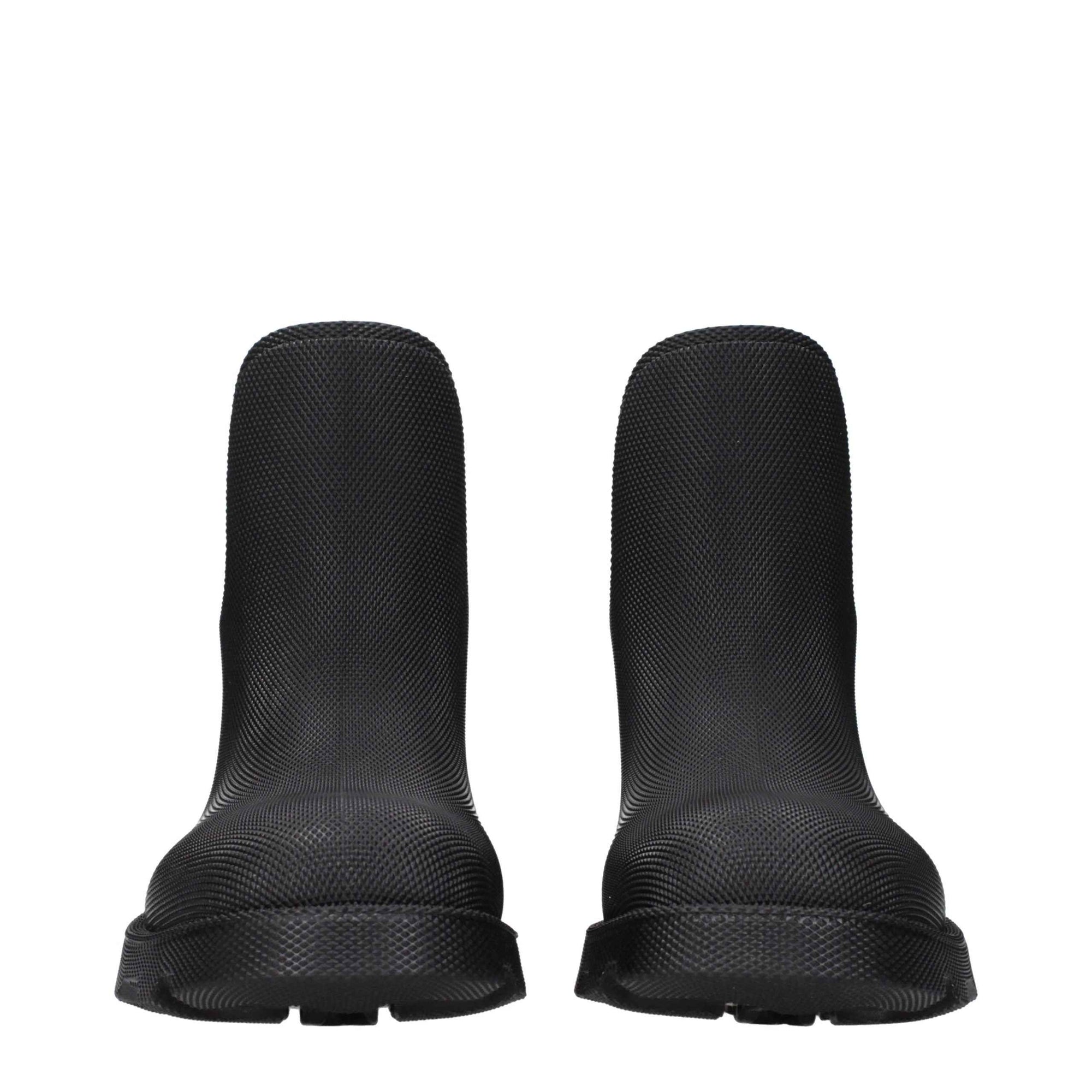 Burberry Black Cotton Ankle Boots