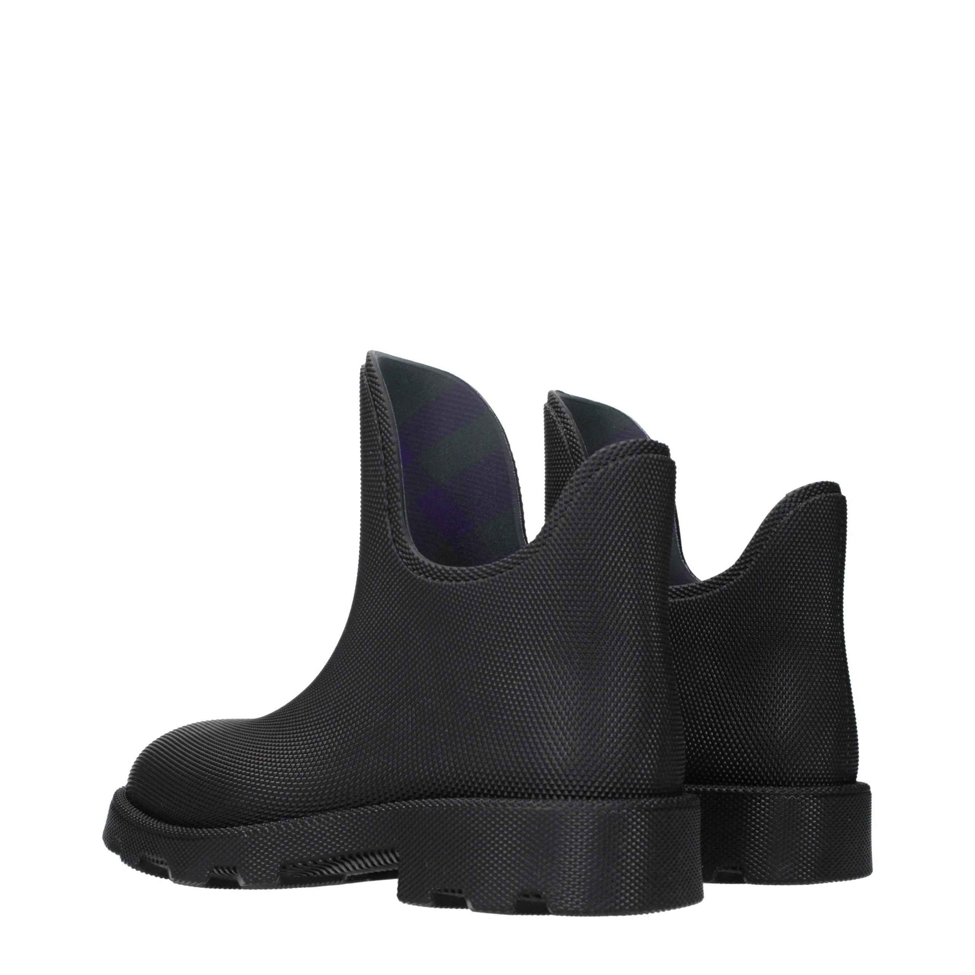 Burberry Black Cotton Ankle Boots