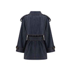 Burberry Blue Cotton Trench Coat