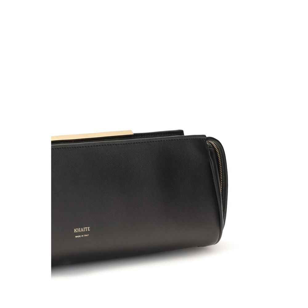 Khaite Black Calf Leather Bos Taurus Clutch Bag