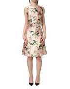 Dolce & Gabbana Light Pink LilyPrint Sleeveless Sheath Dress