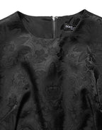 Dolce & Gabbana Black Floral Jacquard Sleeveless A-line Dress