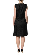 Dolce & Gabbana Black Floral Jacquard Sleeveless A-line Dress