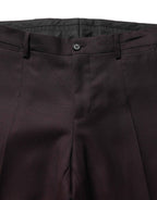Dolce & Gabbana Brown Straight Leg Dress Silk Trousers Pants