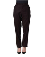 Dolce & Gabbana Brown Straight Leg Dress Silk Trousers Pants