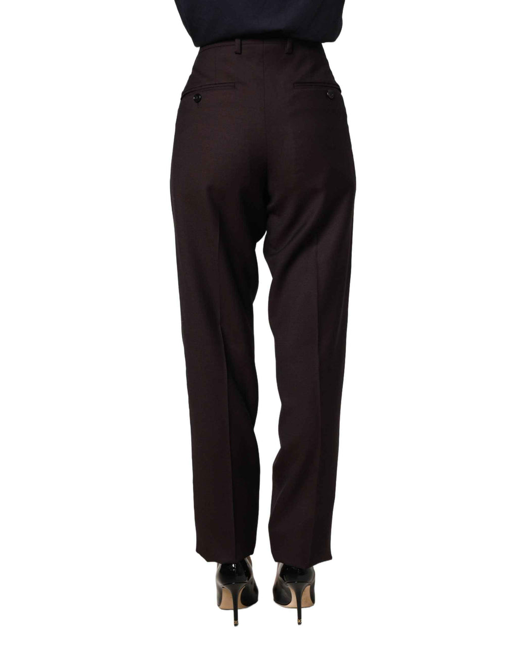 Dolce & Gabbana Brown Straight Leg Dress Silk Trousers Pants