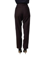 Dolce & Gabbana Brown Straight Leg Dress Silk Trousers Pants