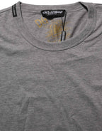 Dolce & Gabbana Grey Cotton Short Sleeves Crew Neck T-shirt