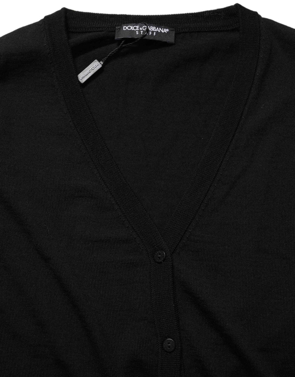Dolce & Gabbana Black Wool Knit Button Cardigan Sweater