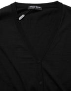 Dolce & Gabbana Black Wool Knit Button Cardigan Sweater