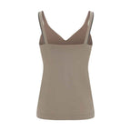 Brunello Cucinelli Beige Cotton Sleeveles T-Shirt