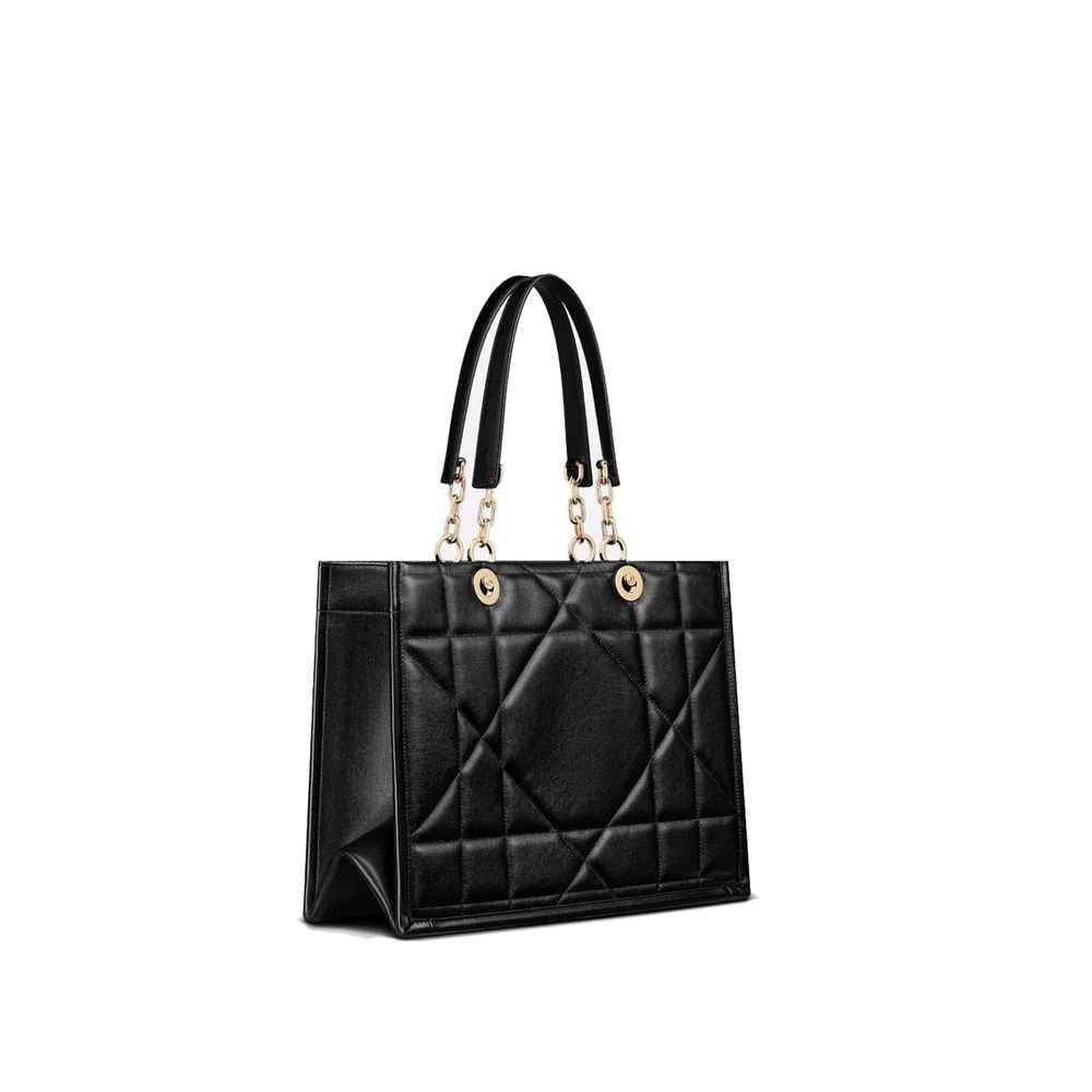 Dior Black Leather Tote Bag