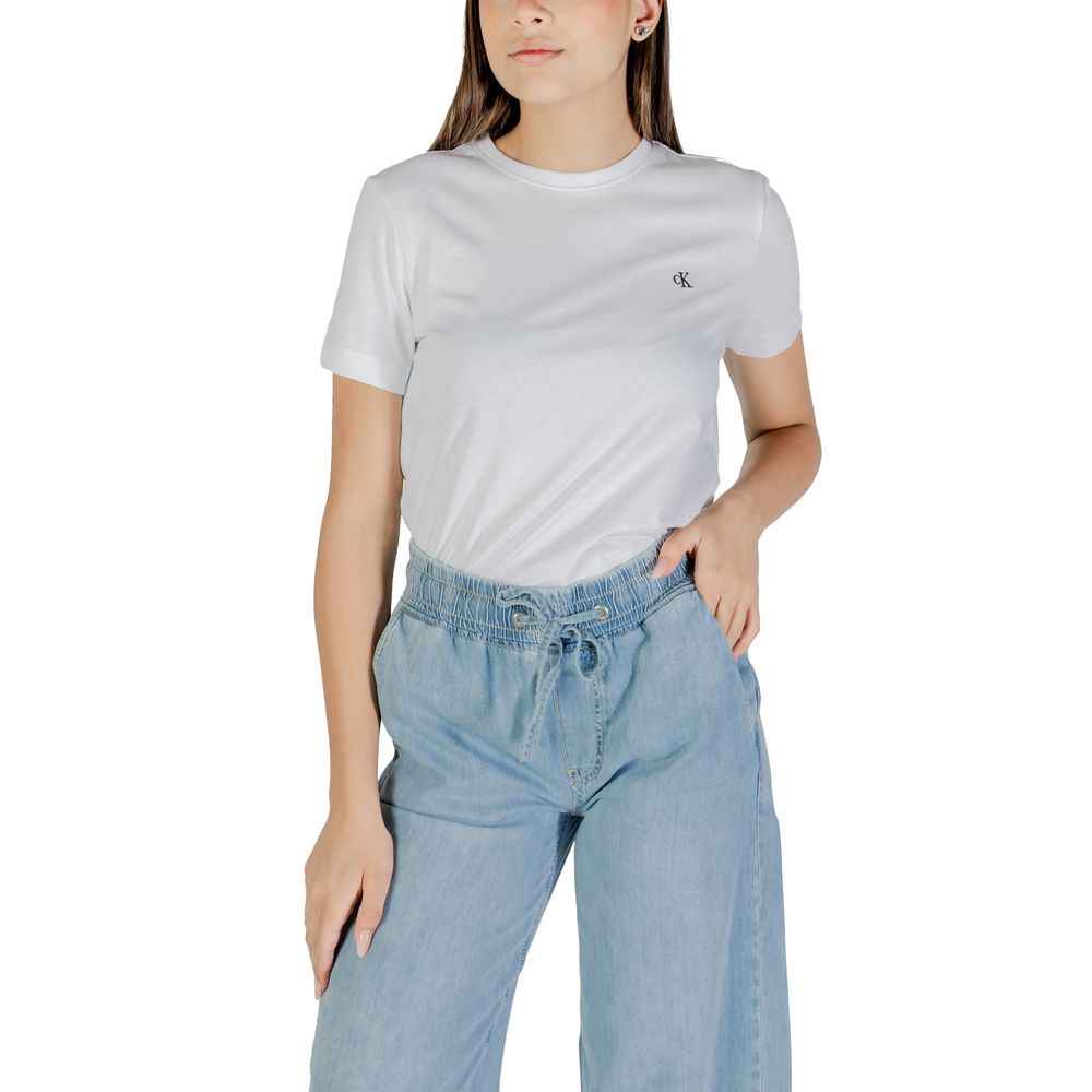 Calvin Klein Jeans White Cotton T-Shirt