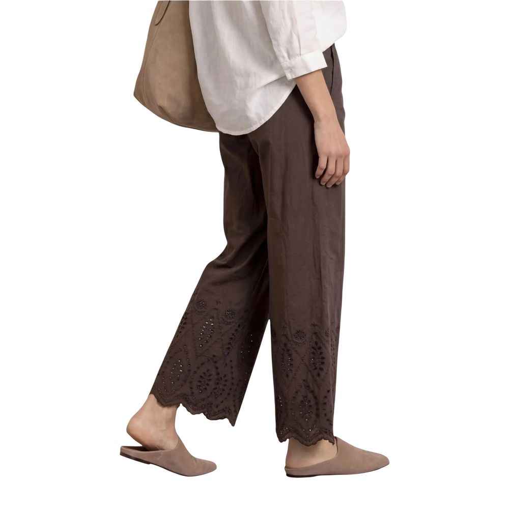 Street One Brown Cotton Casual Pants
