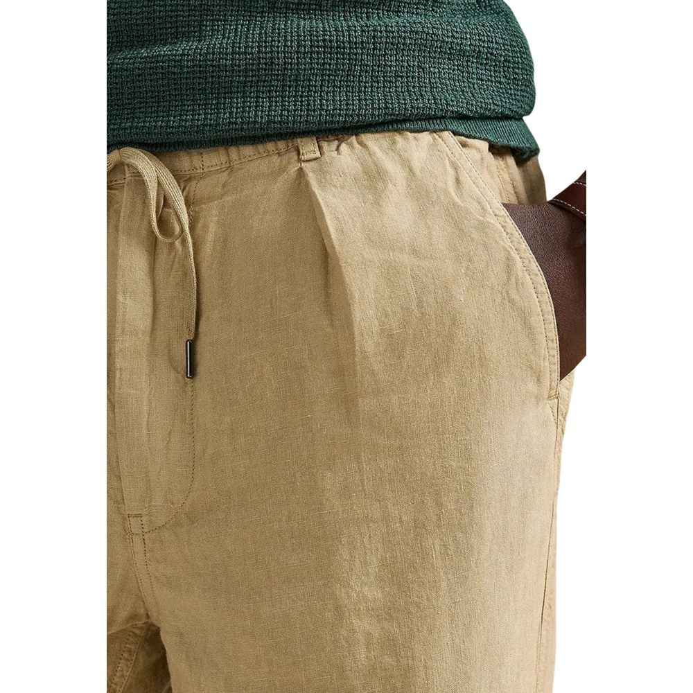 Lyle & Scott Beige Linen Casual Pants