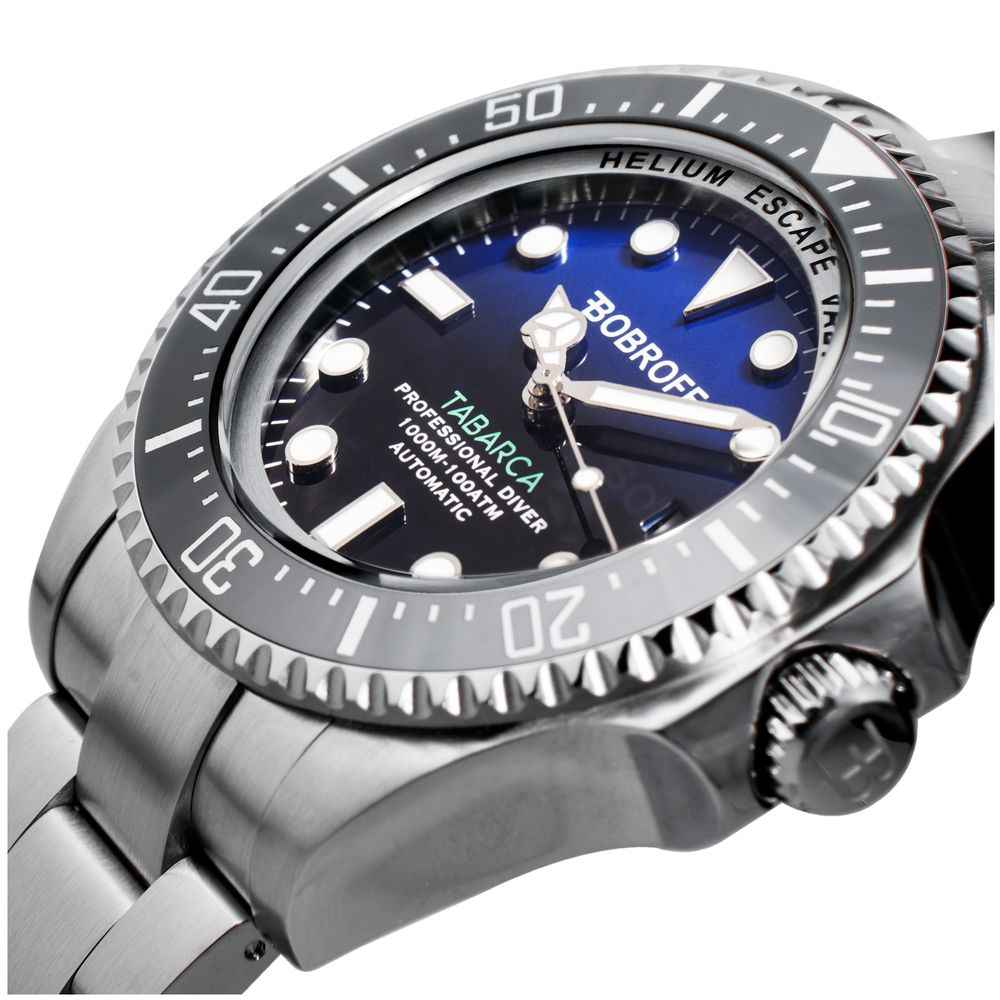 Bobroff Silver Stainless Steel Sport Watch