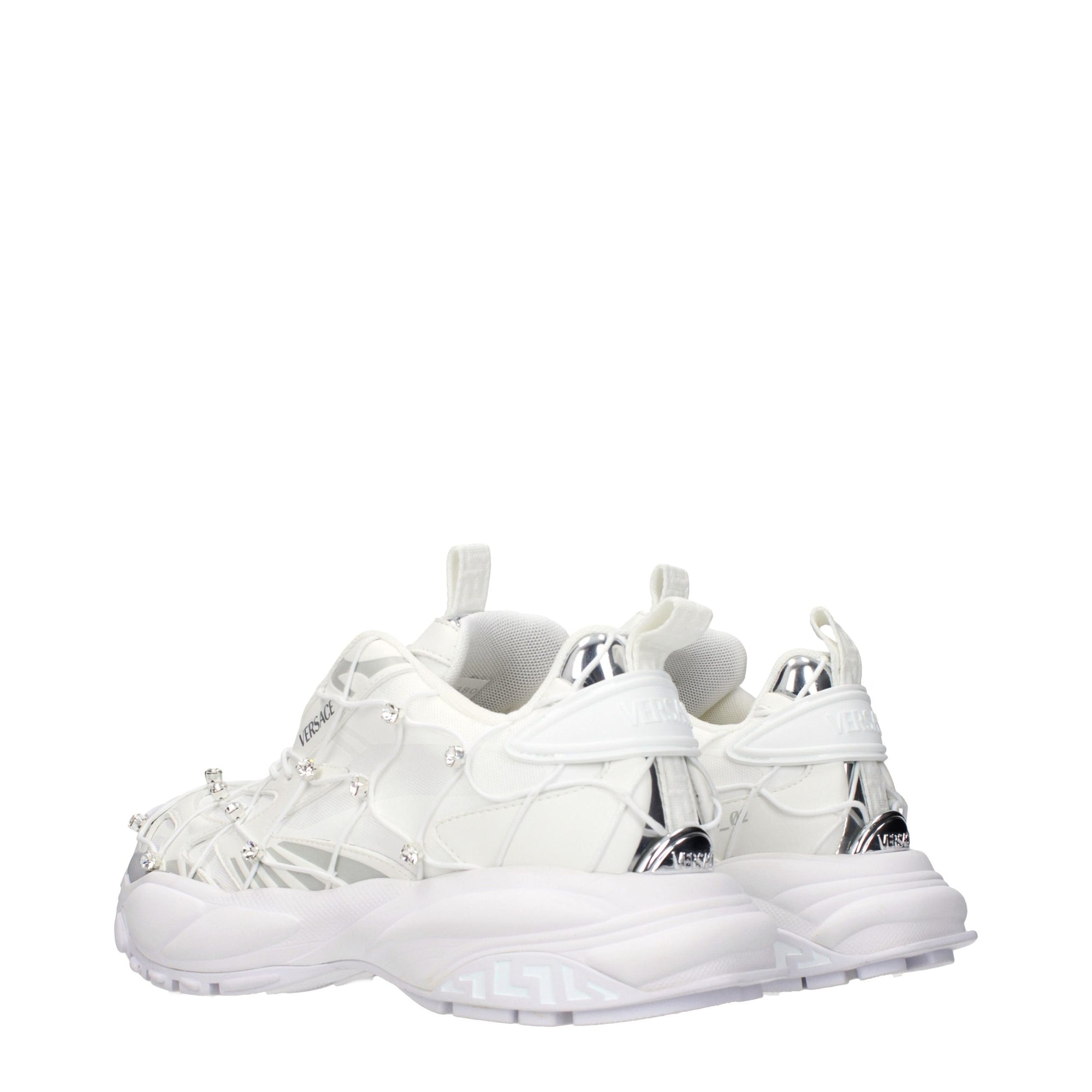Versace White Fabric Sneakers