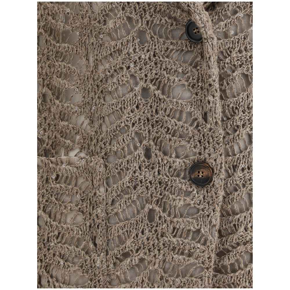 Brunello Cucinelli Brown Silk Blazer