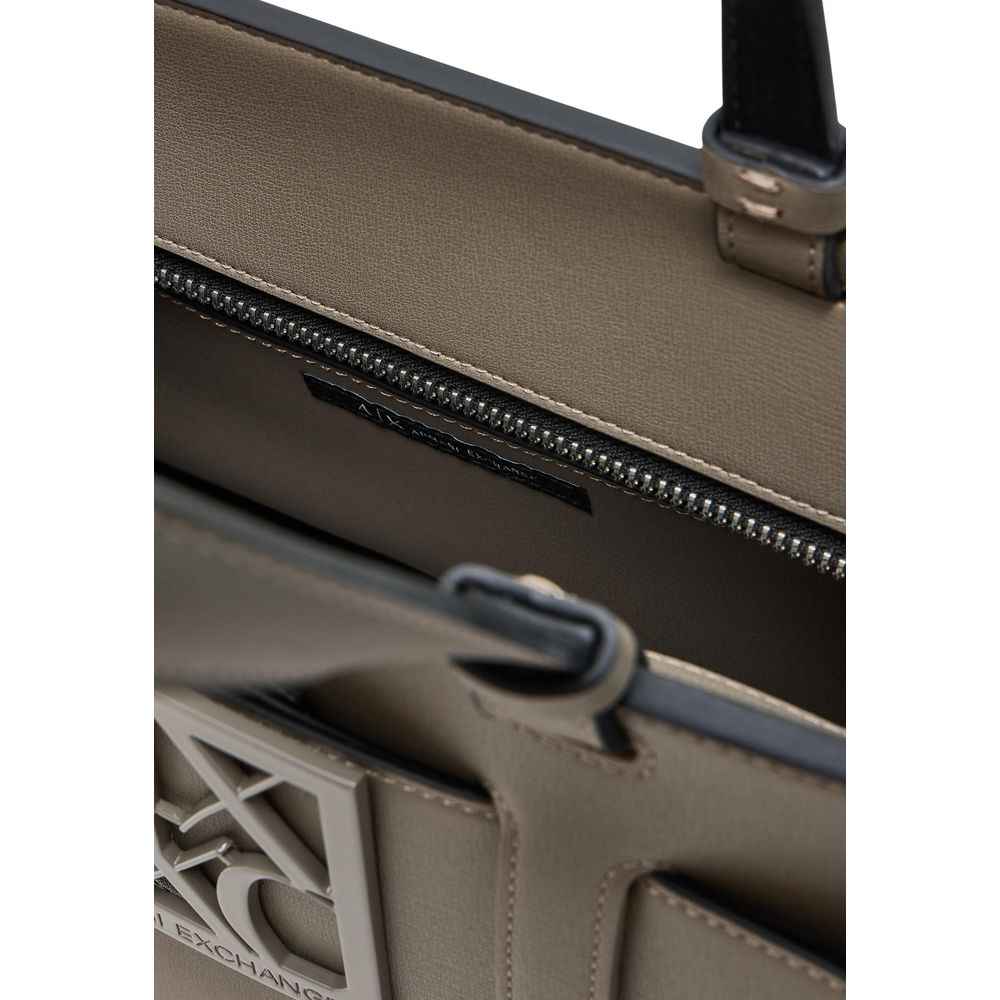 Armani Exchange Beige Artificial Leather Handbag