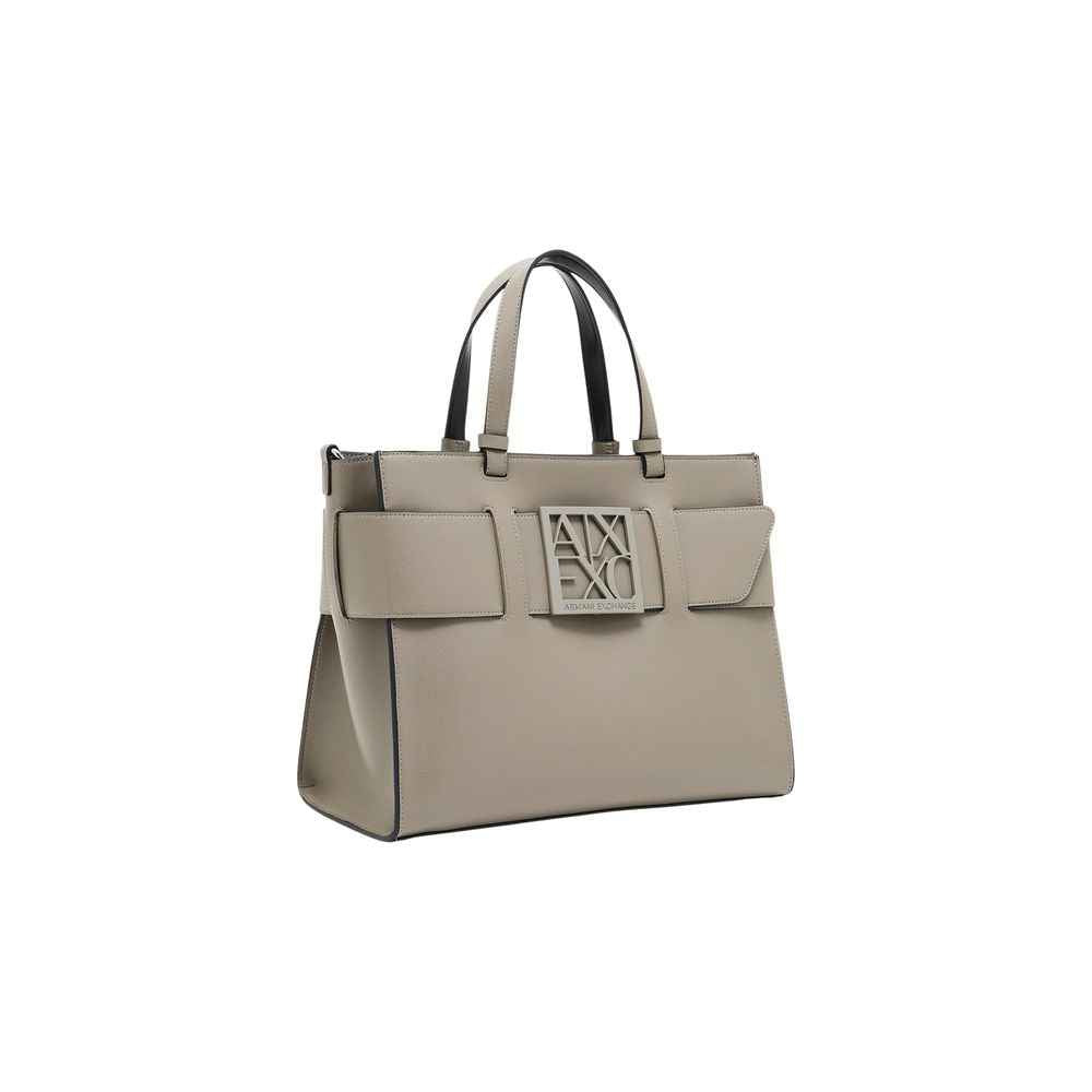 Armani Exchange Beige Artificial Leather Handbag