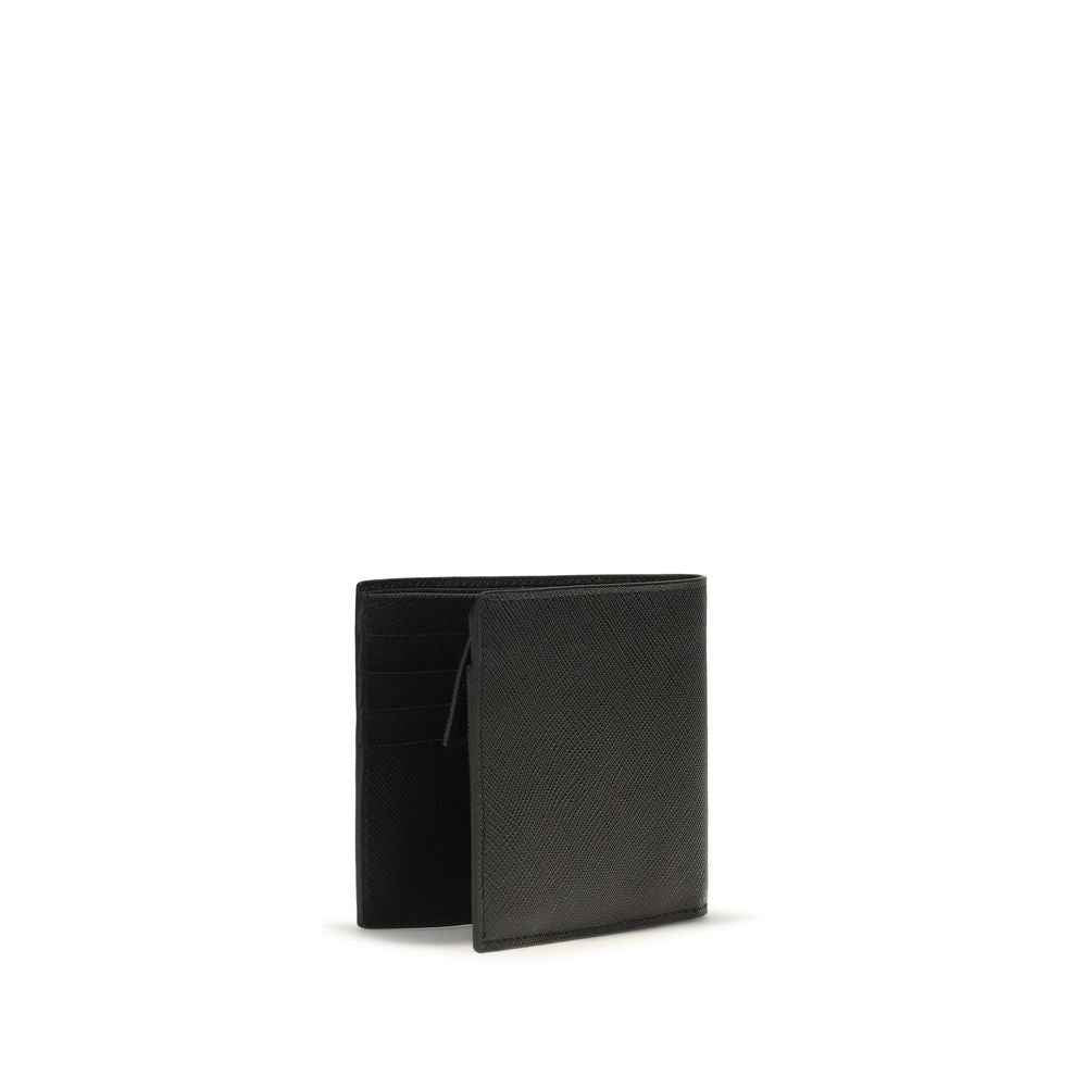 Prada Black Calf Leather Bos Taurus Wallet