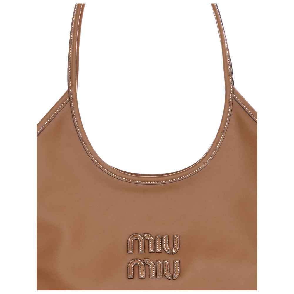 Miu Miu Brown Calf Leather Bos Taurus Shoulder Bag