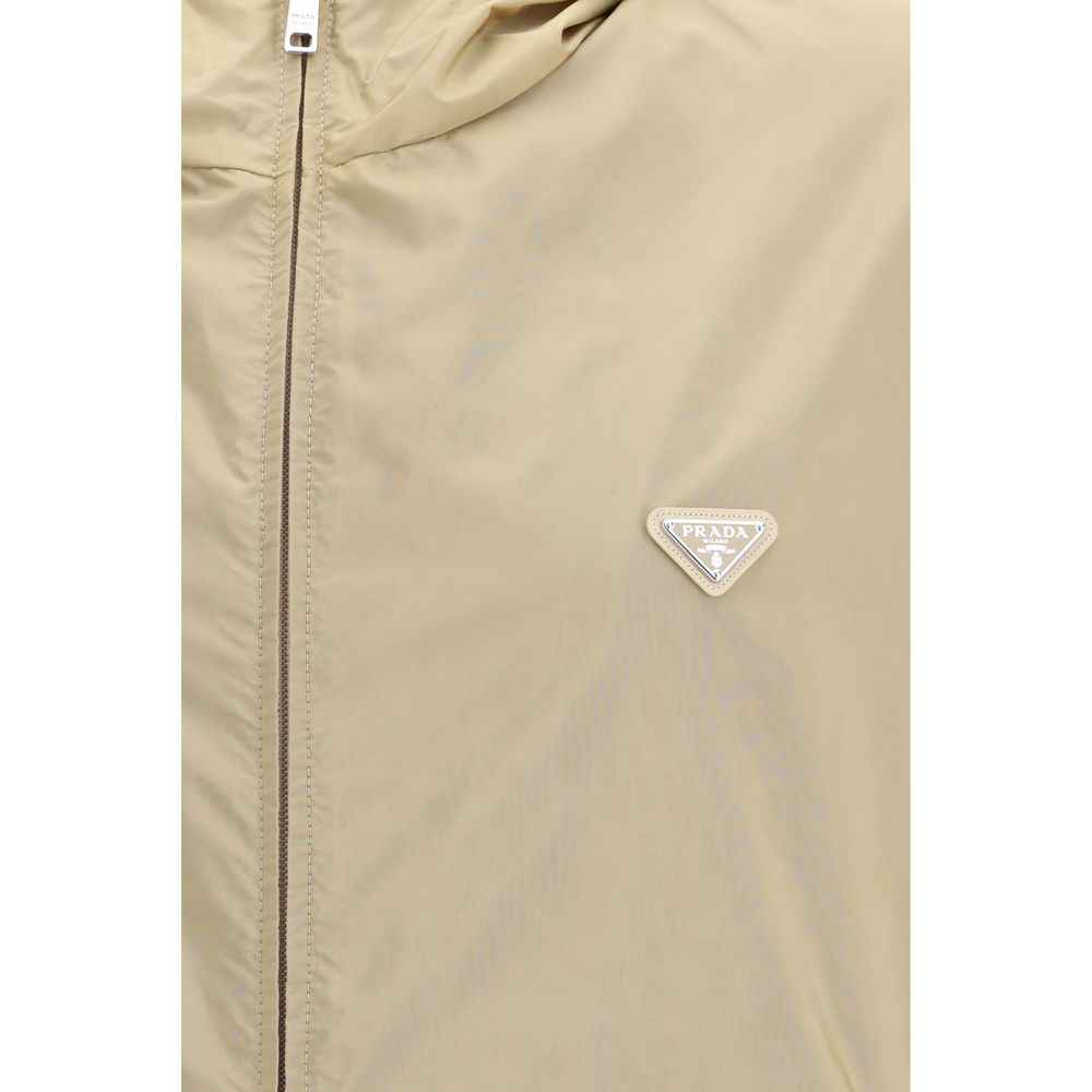Prada Beige Recycled Polyamide Shell Jacket