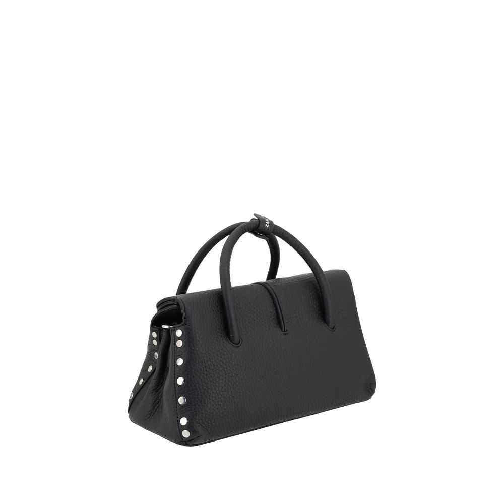 Zanellato Black Calf Leather Bos Taurus Shoulder Bag
