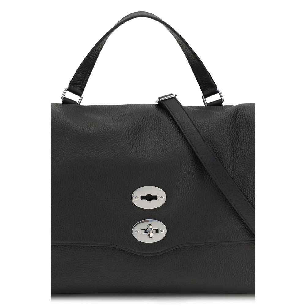 Zanellato Black Calf Leather Bos Taurus Shoulder Bag