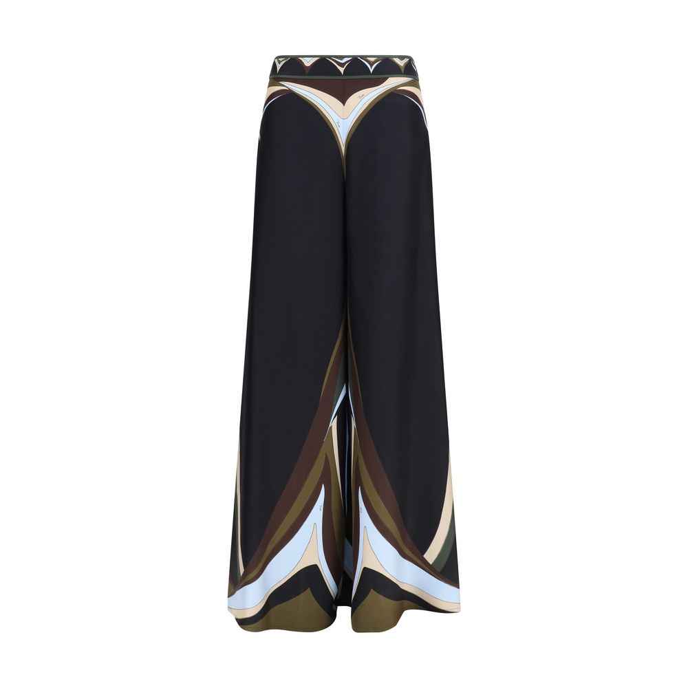 Emilio Pucci Black Silk Flared Pants