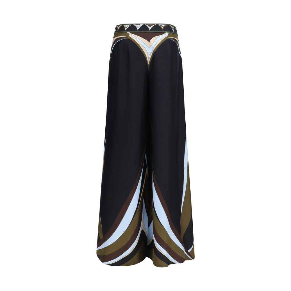 Emilio Pucci Black Silk Flared Pants