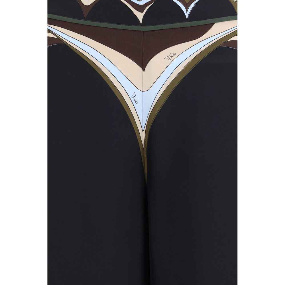 Emilio Pucci Black Silk Flared Pants
