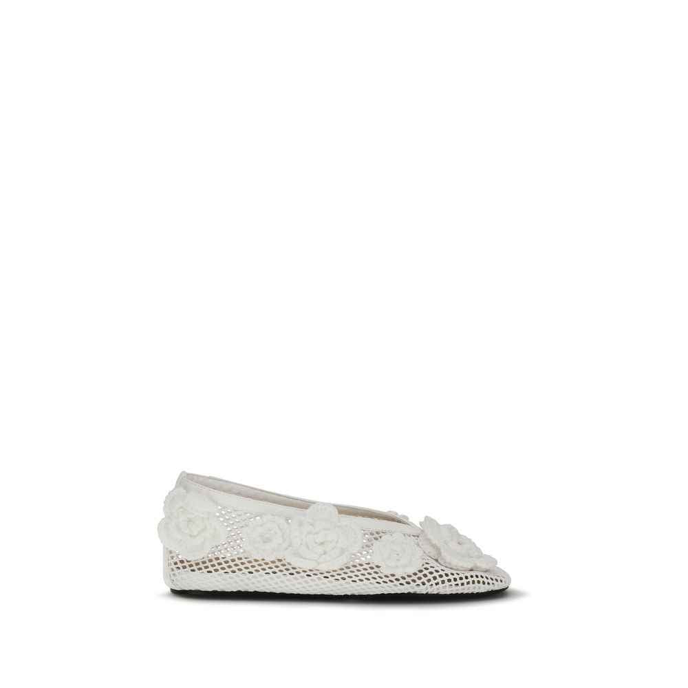 Ganni White Polyethylene Ballet Flats